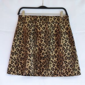Vintage Leopard Mini Velvet Skirt